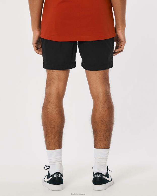 Bottoms Hollister Men Twill Jogger Shorts 7\\ 488201134 Black